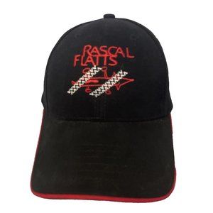 Rascal Flatts Black Red Fitted Ladies Hat Peaked Size S/M KC Caps NU Fit Concert